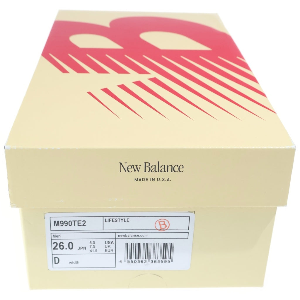 New Balance(ニューバランス) M990TE2 スウェード ローカット スニーカー ブラック US8/26cm