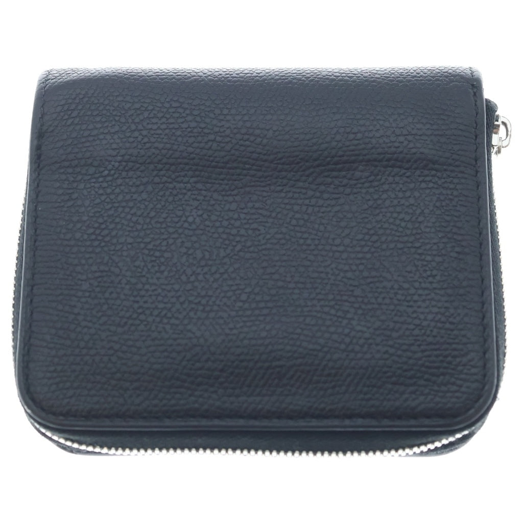 Valextra(ヴァレクストラ) NERO 7CC ZIP AROUND ネロ ラウンドジップ ソフトカーフスキン レザー コンパクトウォレット 二つ折り財布 ブラック V8L38-028-000NRL レディース