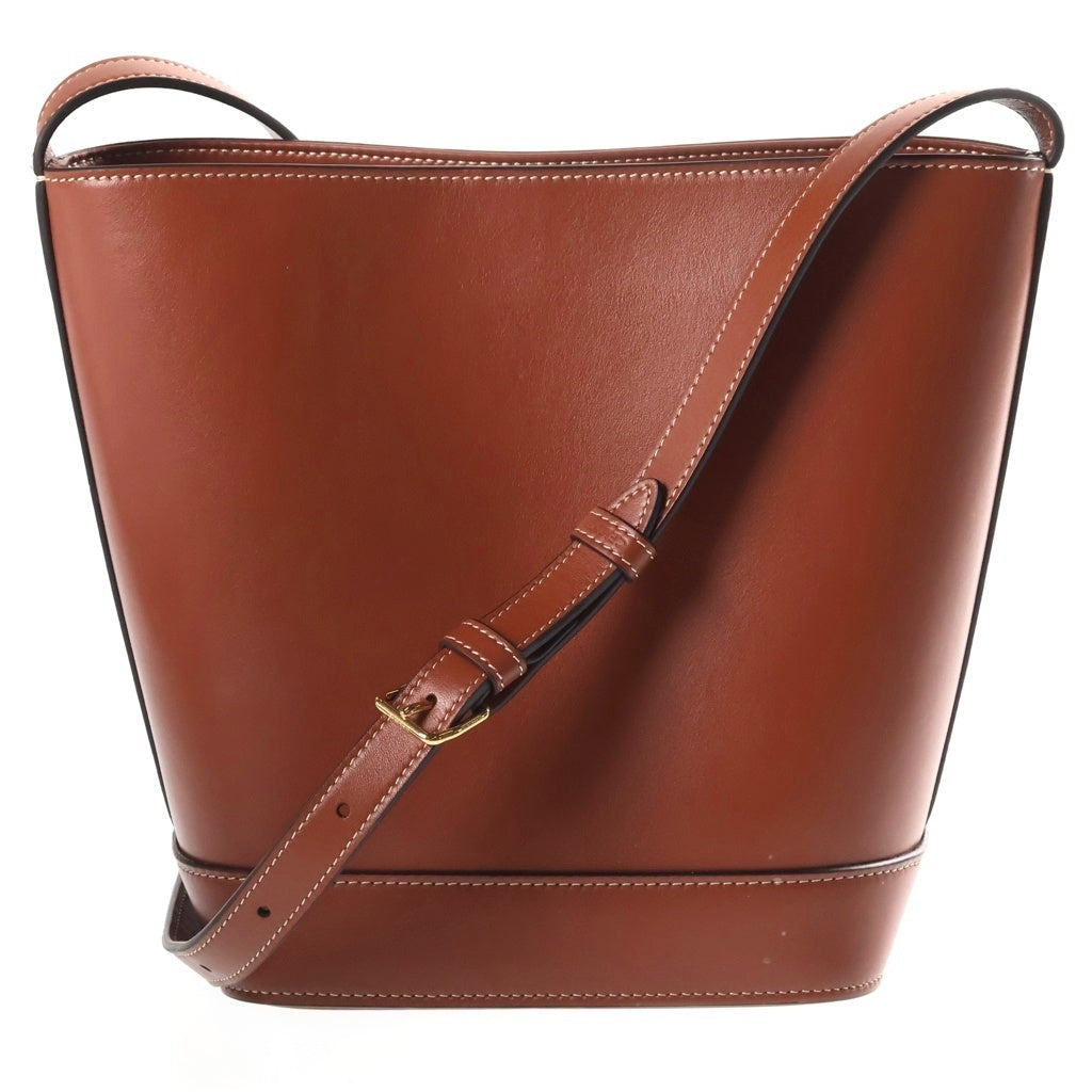CELINE(セリーヌ) スモール バケット キュイル トリオンフ レザー ショルダーバッグ ブラウン 113783DU3 レディース