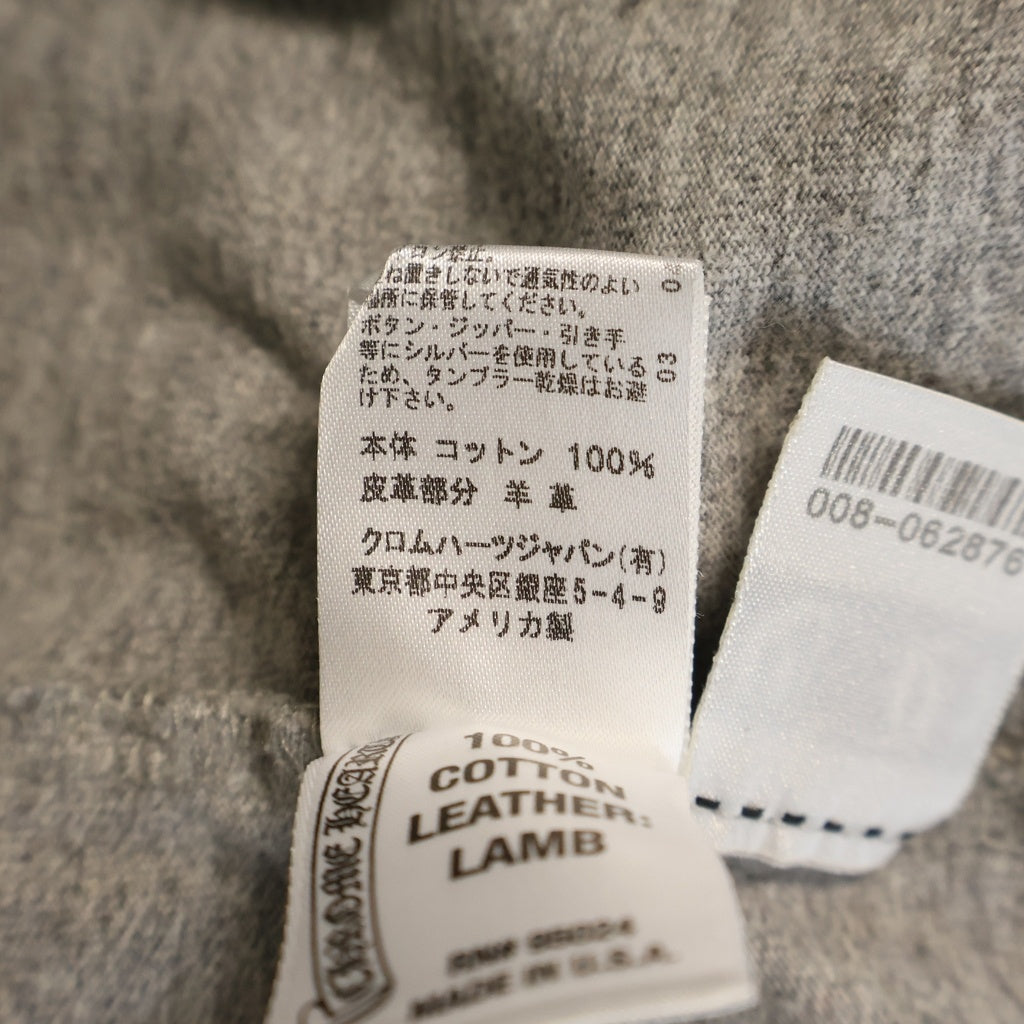 CHROME HEARTS(クロムハーツ) OLD CRS BALL BUTTON L/S TEE クロスボールボタン ヘンリーネック 長袖Tシャツ カットソー グレー
