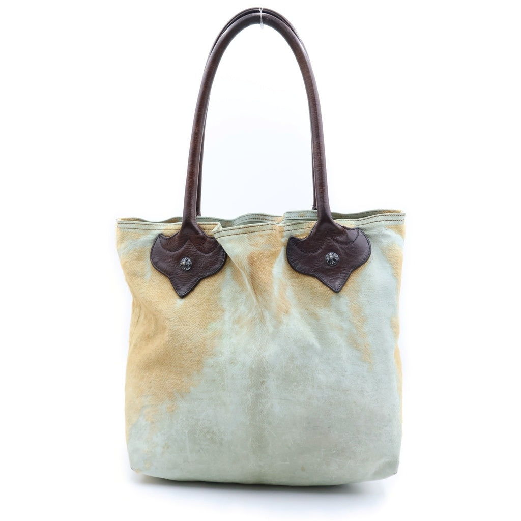 CHROME HEARTS(クロムハーツ) FS TOTE クロスパッチ付き ヘリンボーン ハラコ レザー トート ハンドバッグ ブラウン レディース