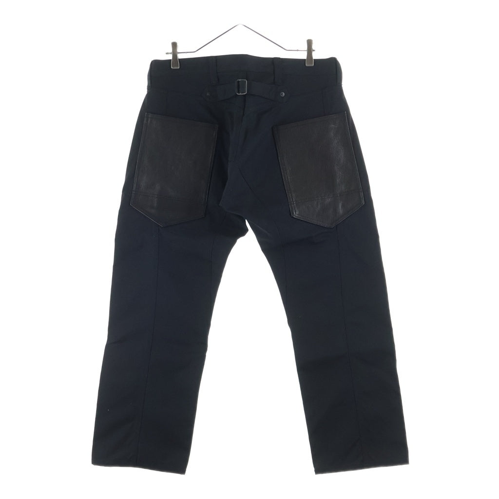JUNYA WATANABE COMME des GARCONS(ジュンヤワタナベ コムデギャルソン) バック レザー ポケット ワイドパンツ ブラック WP-P004