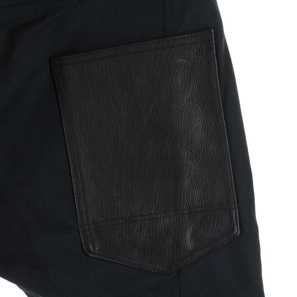 JUNYA WATANABE COMME des GARCONS(ジュンヤワタナベ コムデギャルソン) バック レザー ポケット ワイドパンツ ブラック WP-P004