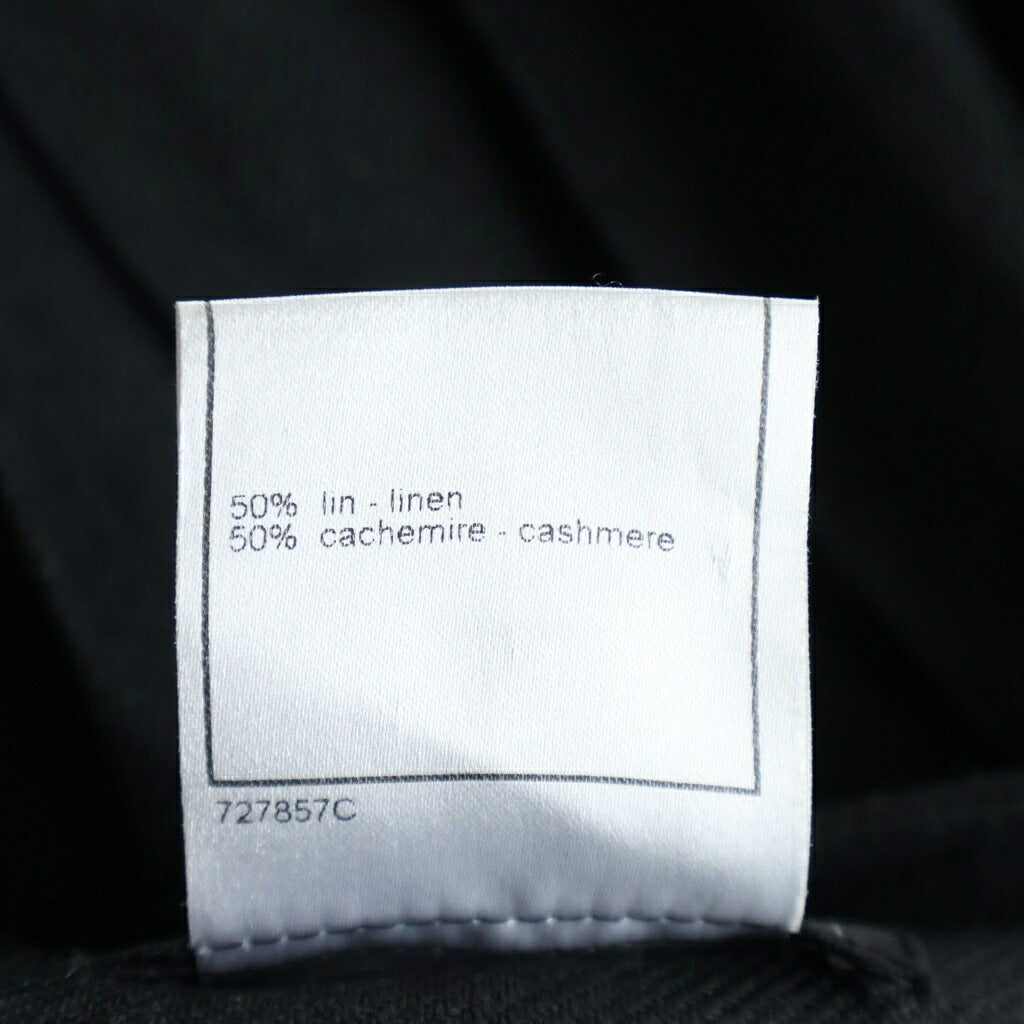 CHANEL(シャネル) ココマークボタン フレアプリーツ ミニ スカート リネンカシミヤ グレー P24938V15448 レディース