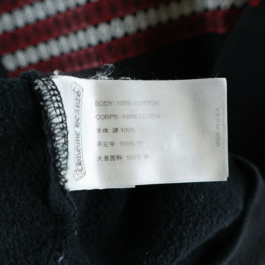 CHROME HEARTS(クロムハーツ) SWTSHRT HOODIE アメリカンフラッグ 星条旗 ホースシュープリント プルオーバー パーカー ブラック