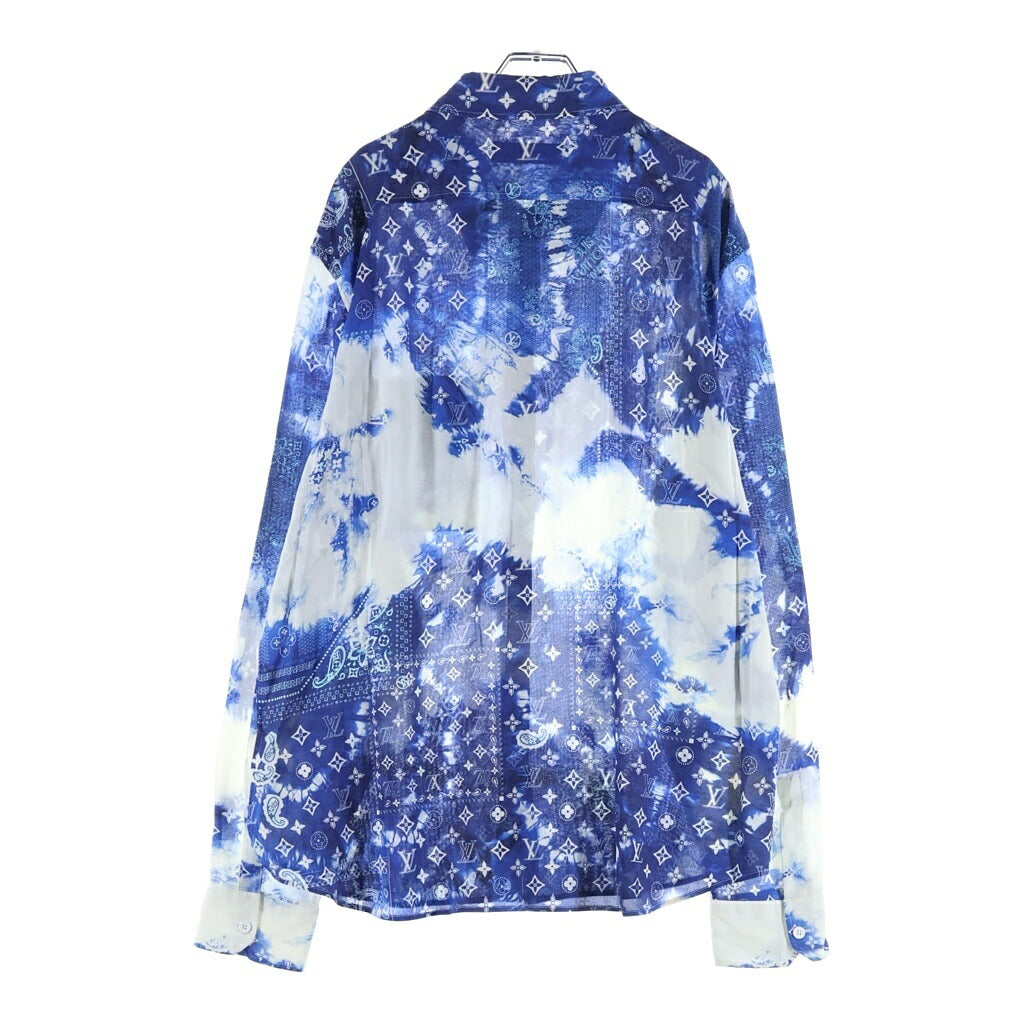 LOUIS VUITTON(ルイヴィトン) 22AW バンダナ フック シャツ 長袖 モノグラム コットン ホワイト/ブルー RM222M N08 HNS08W