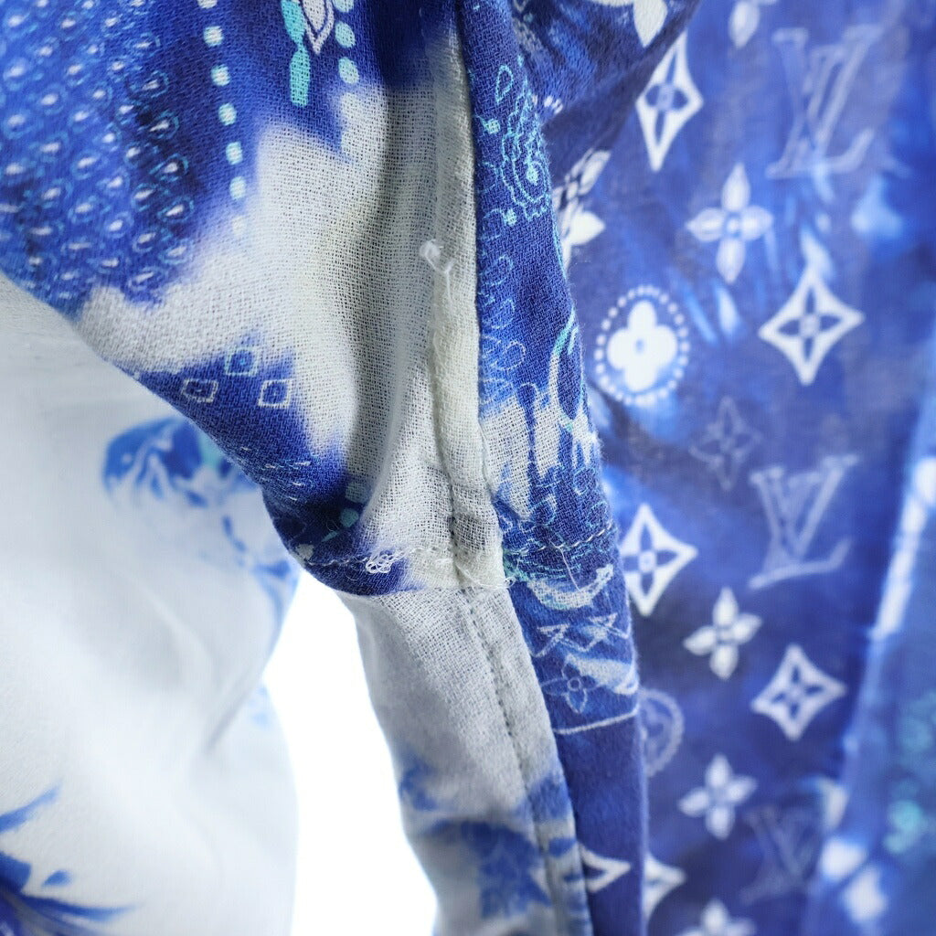 LOUIS VUITTON(ルイヴィトン) 22AW バンダナ フック シャツ 長袖 モノグラム コットン ホワイト/ブルー RM222M N08 HNS08W