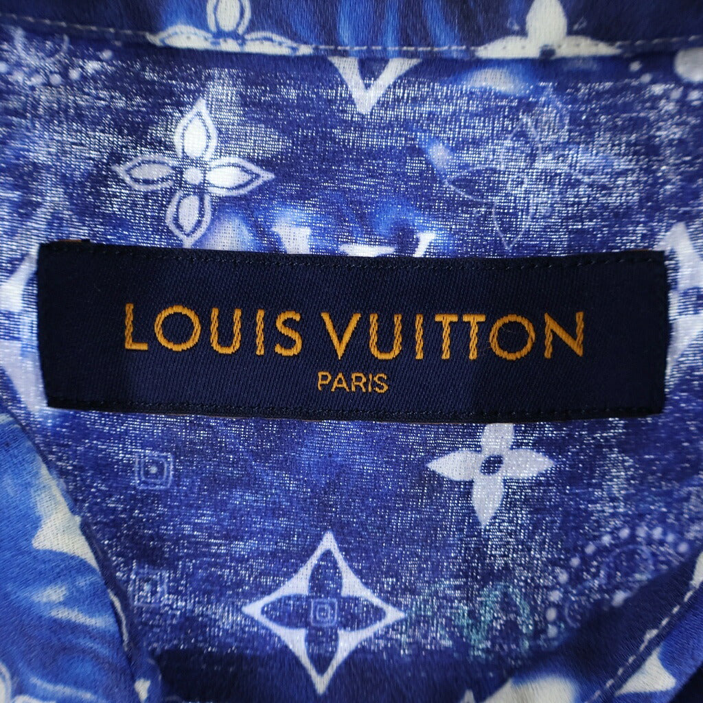 LOUIS VUITTON(ルイヴィトン) 22AW バンダナ フック シャツ 長袖 モノグラム コットン ホワイト/ブルー RM222M N08 HNS08W