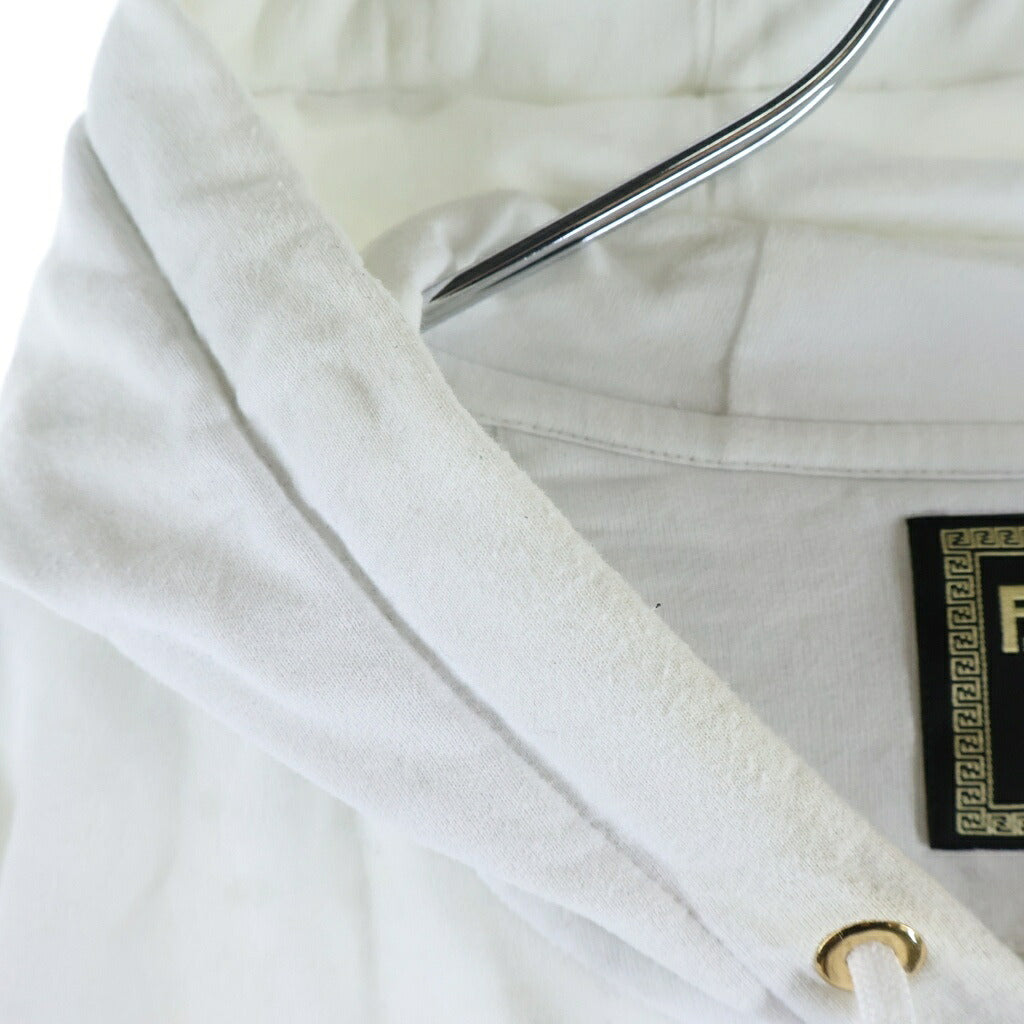 FENDI(フェンディ) 20SS ×VERSACE FENDACE ヴェルサーチ フェンダーチェ スウェット パーカー フーディ プルオーバー ズッカ刺繍 コットン ホワイト FY1143AKDU