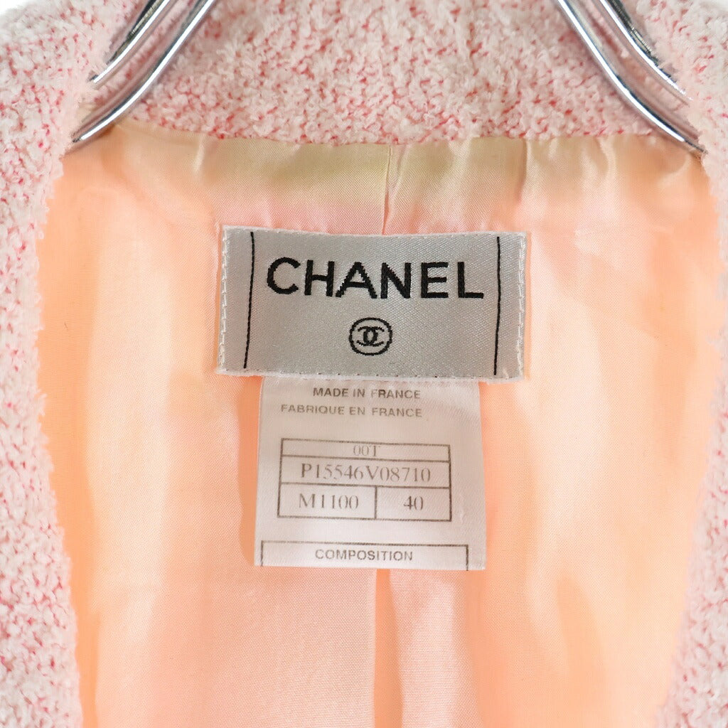 CHANEL(シャネル) ココマークボタン ショート ジャケット 半袖 パイル ピンク P15546V08710 レディース