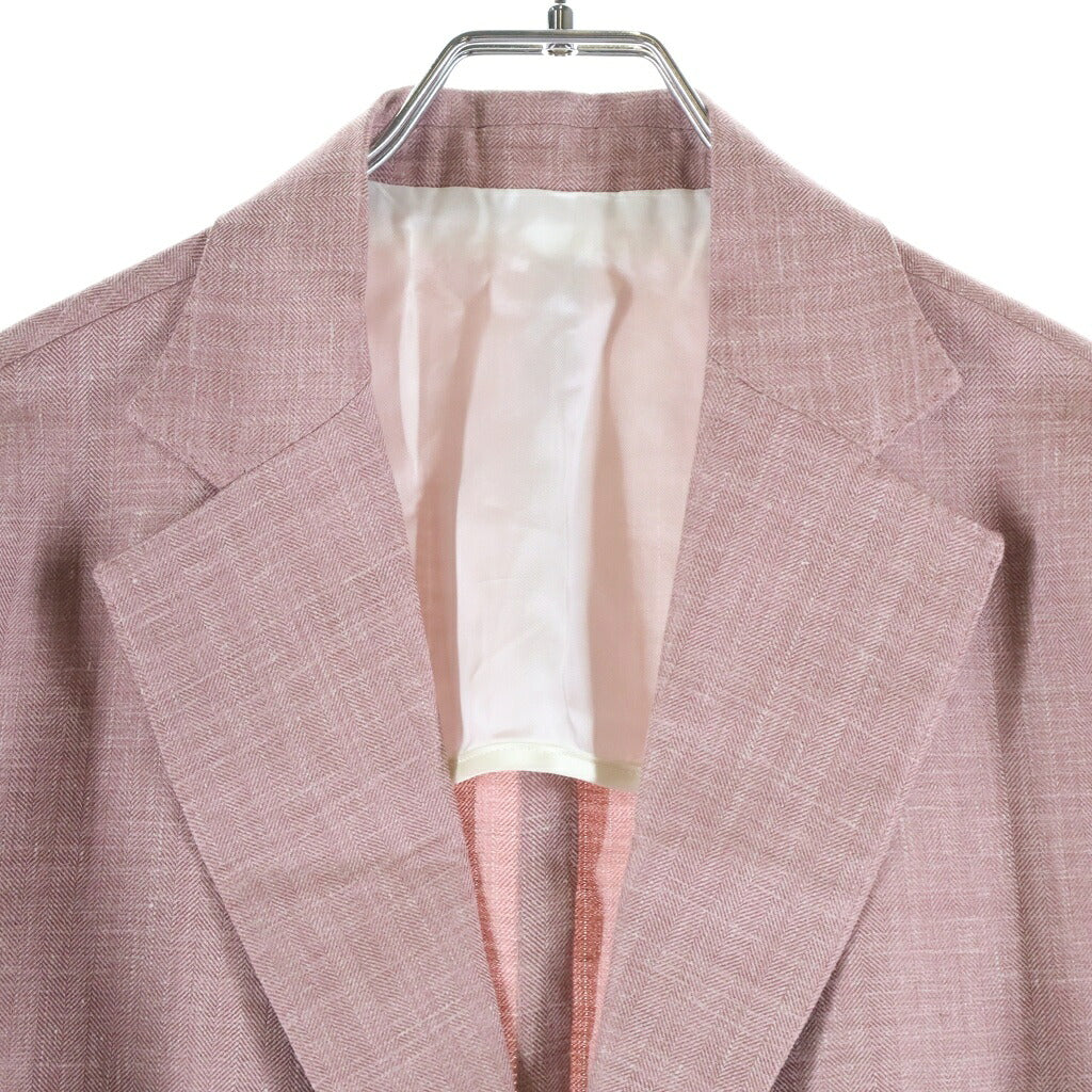 BARBA NAPOLI(バルバ ナポリ) Loro Piana ウールシルクリネントロピカル2Bシャツジャケット シングルジャケット ピンク