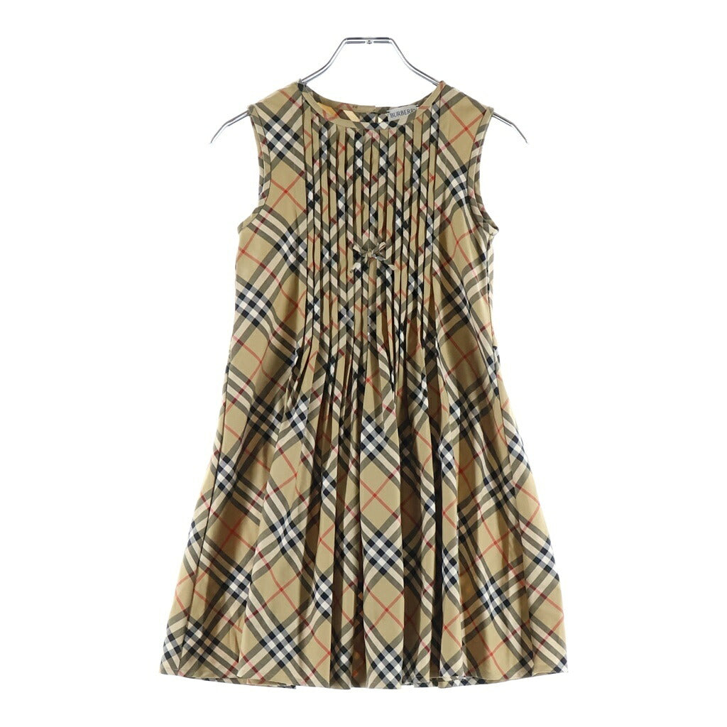 BURBERRY(バーバリー) バックジップ ノバチェックピンタック ノースリーブワンピース ブラウン THLADGAR91SAM
