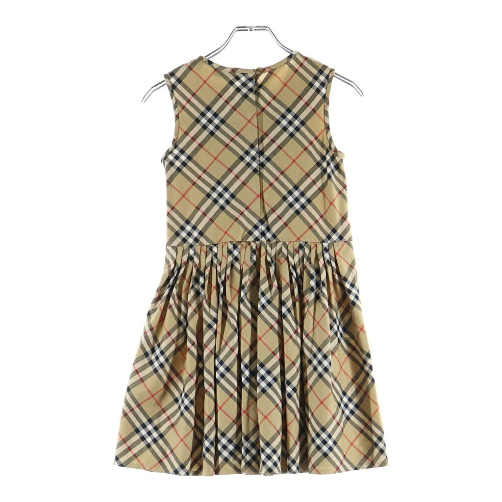 BURBERRY(バーバリー) バックジップ ノバチェックピンタック ノースリーブワンピース ブラウン THLADGAR91SAM