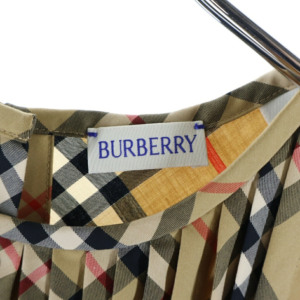 BURBERRY(バーバリー) バックジップ ノバチェックピンタック ノースリーブワンピース ブラウン THLADGAR91SAM