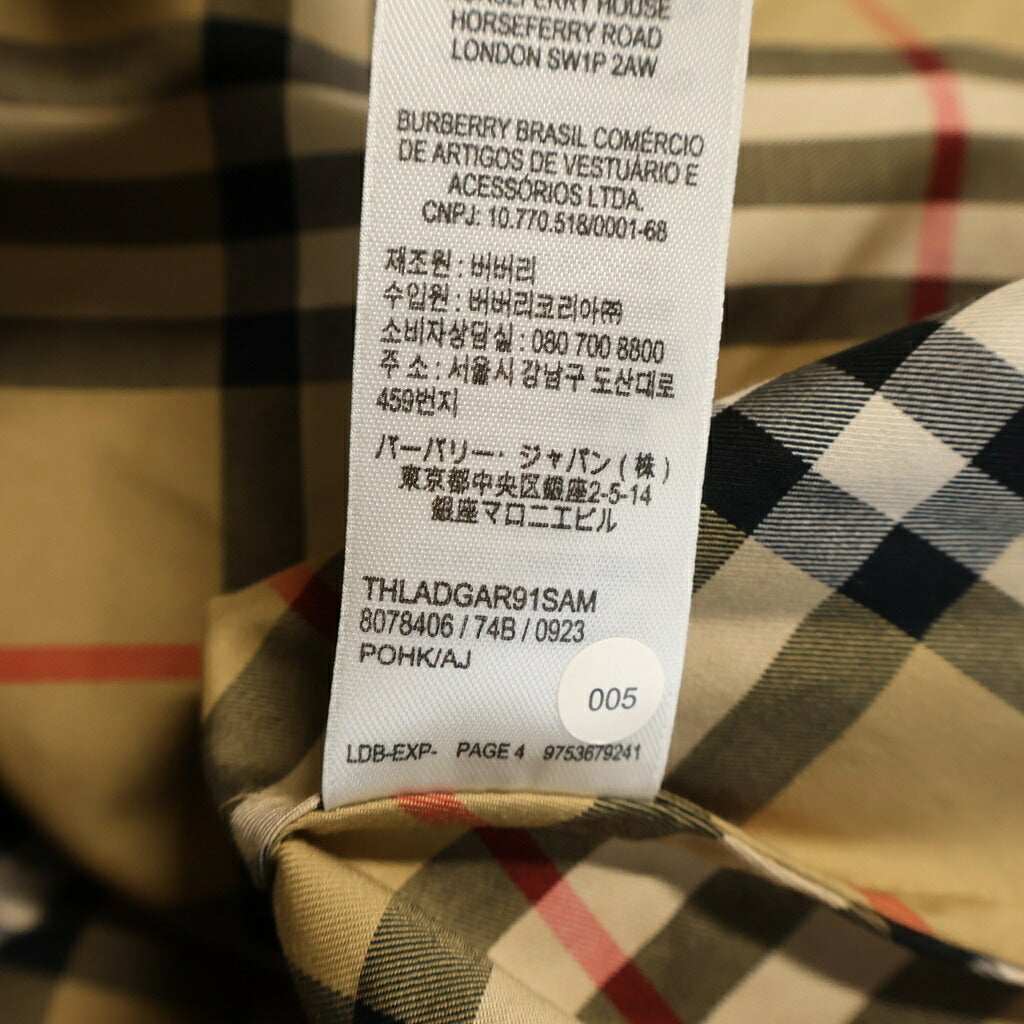 BURBERRY(バーバリー) バックジップ ノバチェックピンタック ノースリーブワンピース ブラウン THLADGAR91SAM