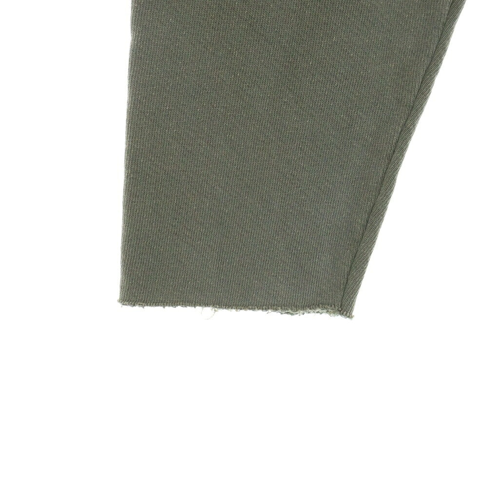 Maison Margiela(メゾンマルジェラ) 23SS ワッペンロゴ ユーズド加工 コットン クロップド プルオーバー スウェット トレーナー カーキ S51GU0123 S25580