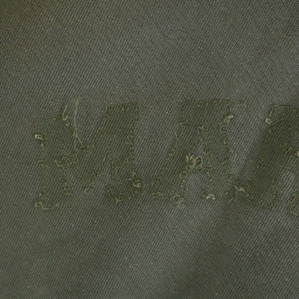 Maison Margiela(メゾンマルジェラ) 23SS ワッペンロゴ ユーズド加工 コットン クロップド プルオーバー スウェット トレーナー カーキ S51GU0123 S25580
