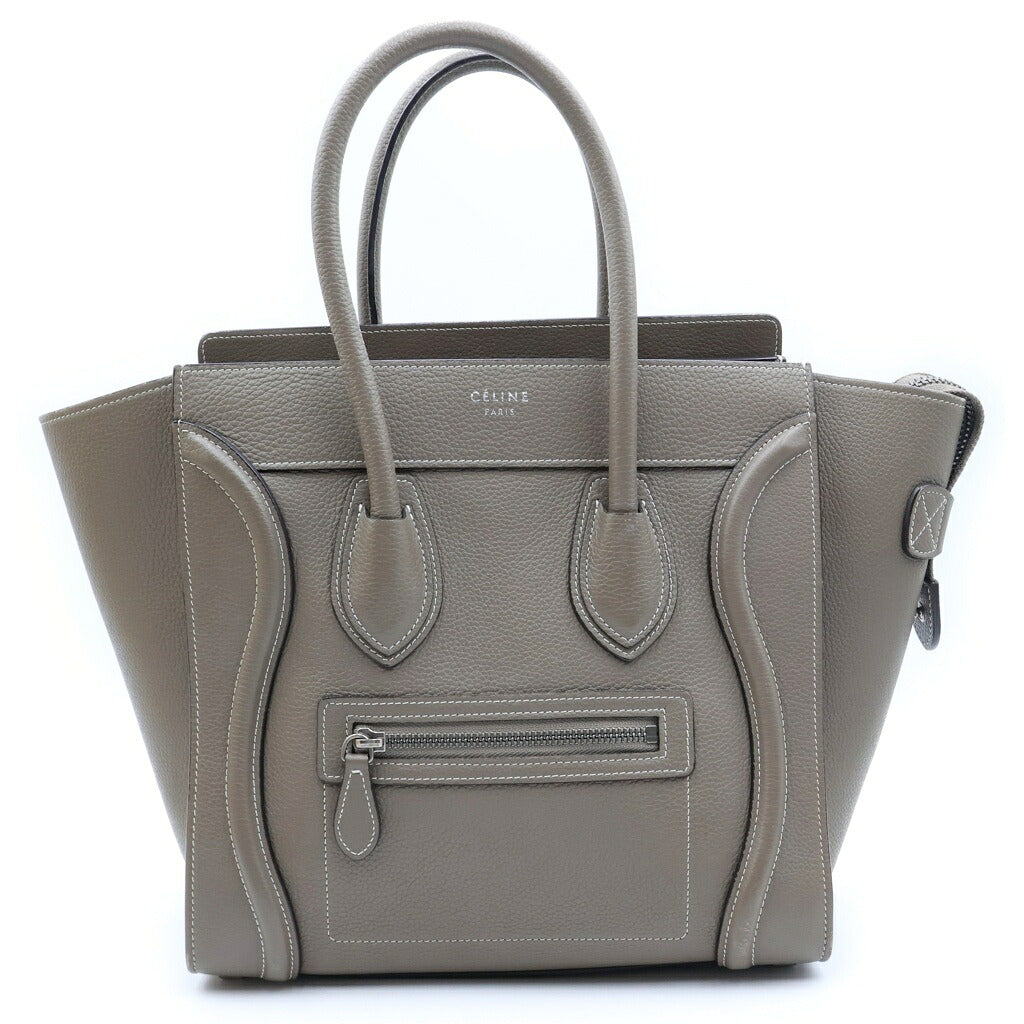 CELINE(セリーヌ) ラゲージ マイクロ ショッパー トートバッグ ハンドバッグ レザー グレージュ