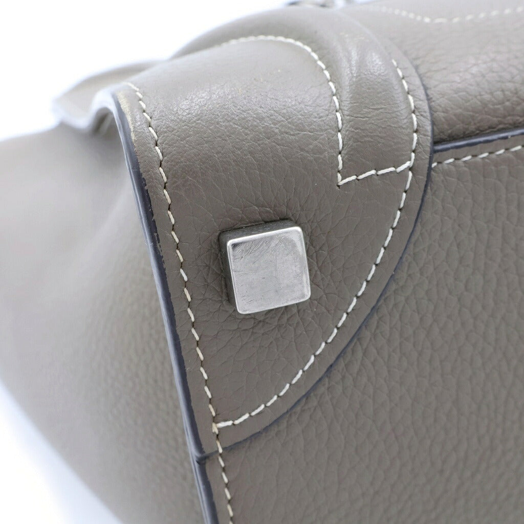 CELINE(セリーヌ) ラゲージ マイクロ ショッパー トートバッグ ハンドバッグ レザー グレージュ