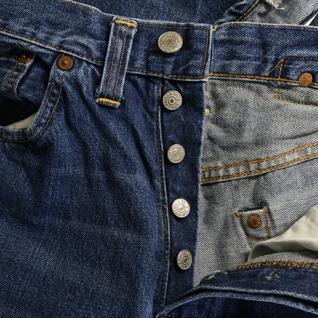 Levi's(リーバイス) 90s VINTAGE 復刻 501XXc ボタンフライデニムパンツ BIG E シンチバック付き ボタン裏刻印555 バレンシア工場 インディゴ 37201-0003