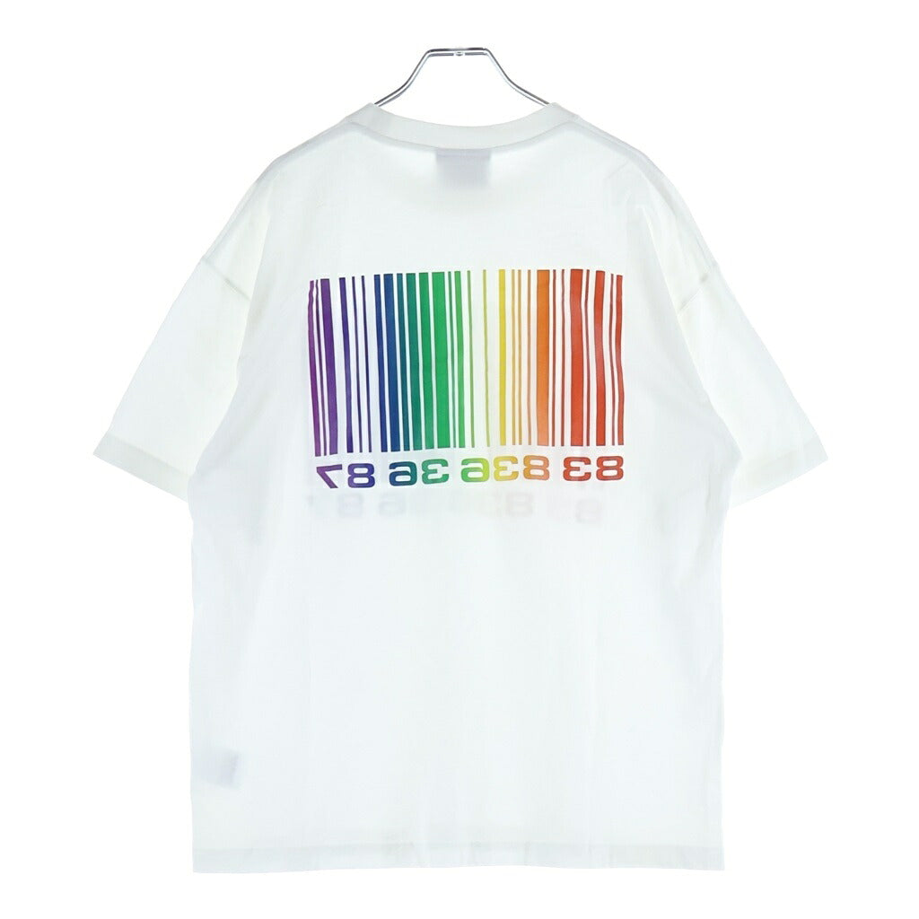 VETEMENTS(ヴェトモン) バーコード プリント クルーネック 半袖Tシャツ カットソー ホワイト VL14TR180B