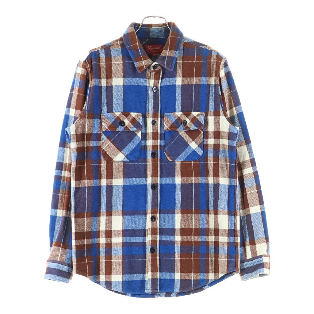 SUPREME(シュプリーム) 14AW Heavyweight Plaid Shirt ヘビーウェイト プレイド フランネル 長袖チェック シャツ ブラウン