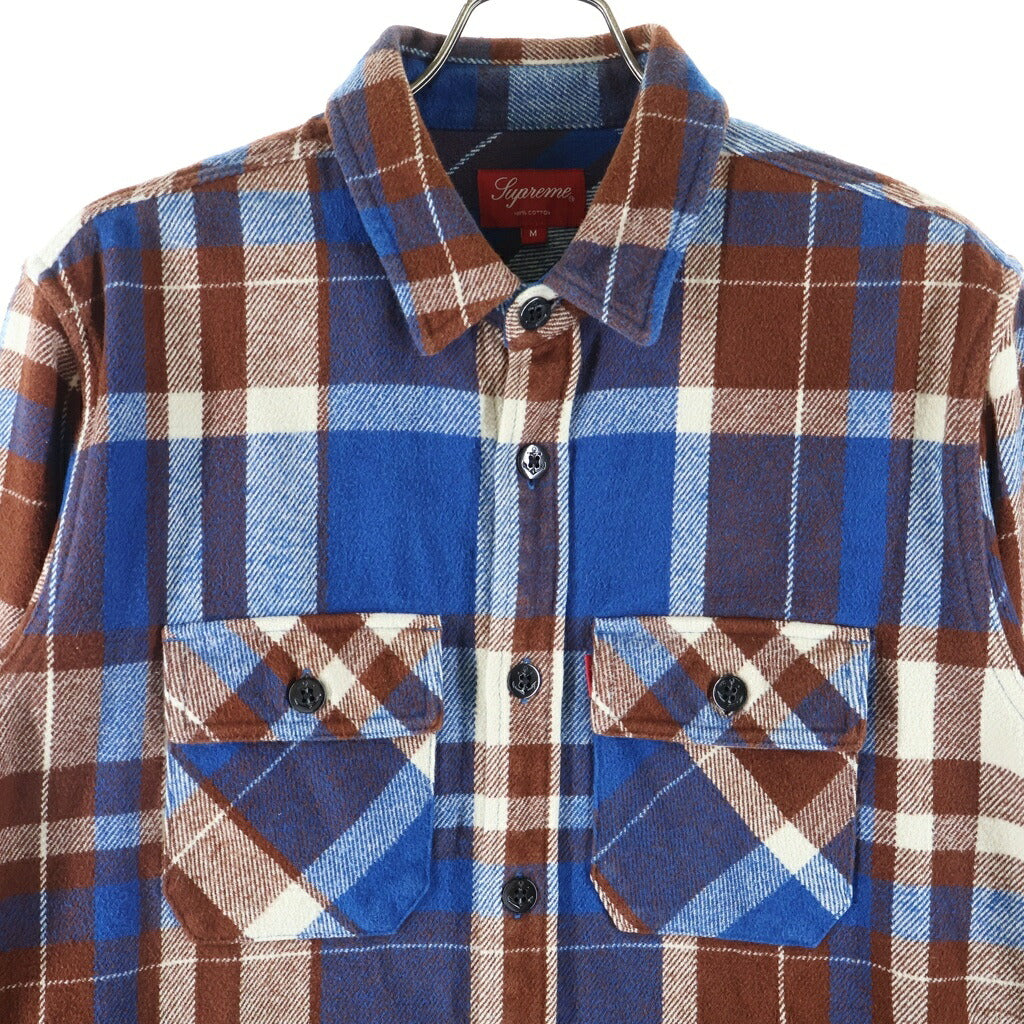 SUPREME(シュプリーム) 14AW Heavyweight Plaid Shirt ヘビーウェイト プレイド フランネル 長袖チェック シャツ ブラウン