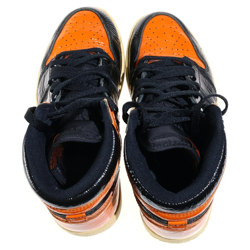 NIKE(ナイキ) AIR JORDAN 1 RETRO HIGH OG SHATTERED BACKBOARD 3.0 エアジョーダン1 オレンジ レトロ ハイカット パテントレザー シャッタードバックボード ハイカットスニーカー ブラック/オレンジ US8.5/26.5cm 555088-028