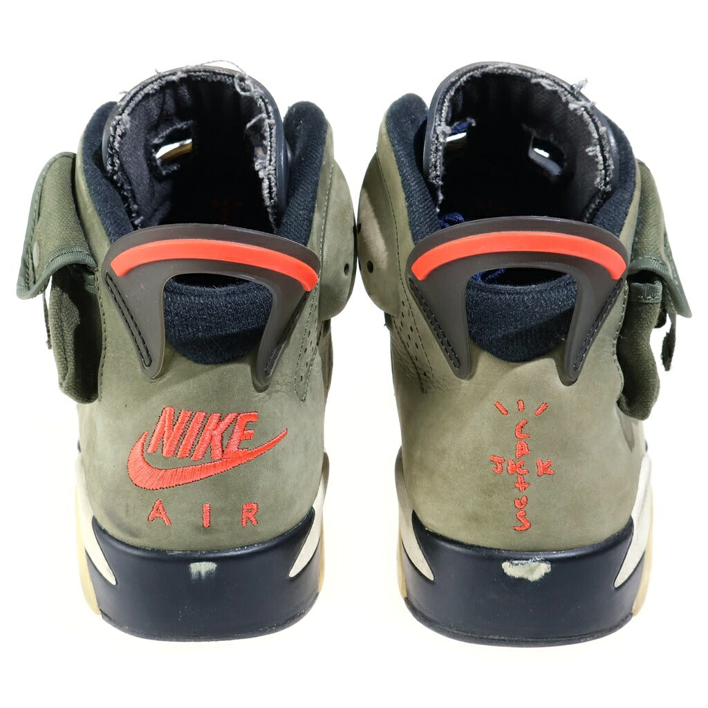 NIKE(ナイキ) ×TRAVIS SCOTT AIR JORDAN 6 RETRO SP トラヴィス スコット エアジョーダン6 ハイカットスニーカー カーキ US9/27cm CN1084-200