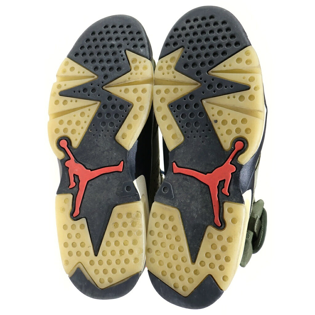 NIKE(ナイキ) ×TRAVIS SCOTT AIR JORDAN 6 RETRO SP トラヴィス スコット エアジョーダン6 ハイカットスニーカー カーキ US9/27cm CN1084-200