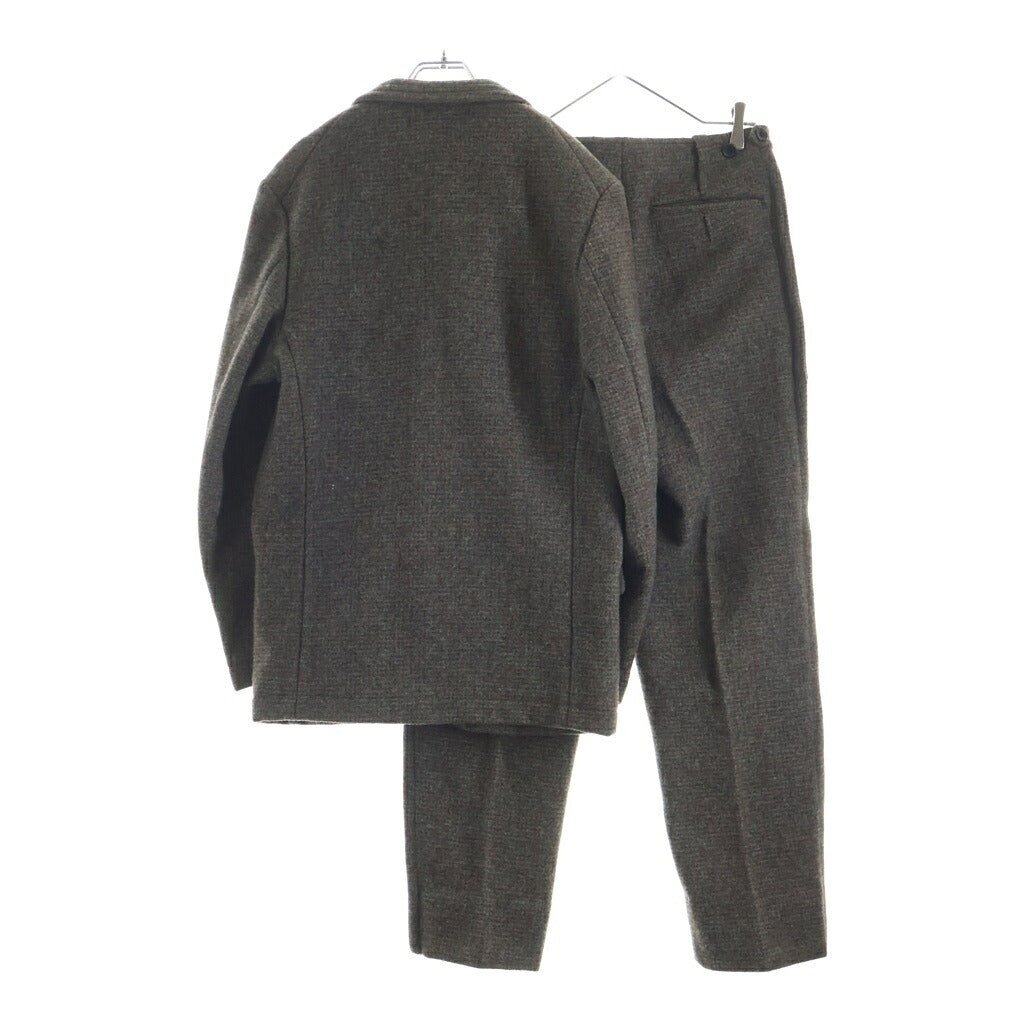 COMME des GARCONS HOMME PLUS(コムデギャルソンオムプリュス) 98AW ウールツイード マオカラー4Bジャケット/ウール ツイード ロングパンツ セットアップスーツ ブラウン PJ-04054S AD1998