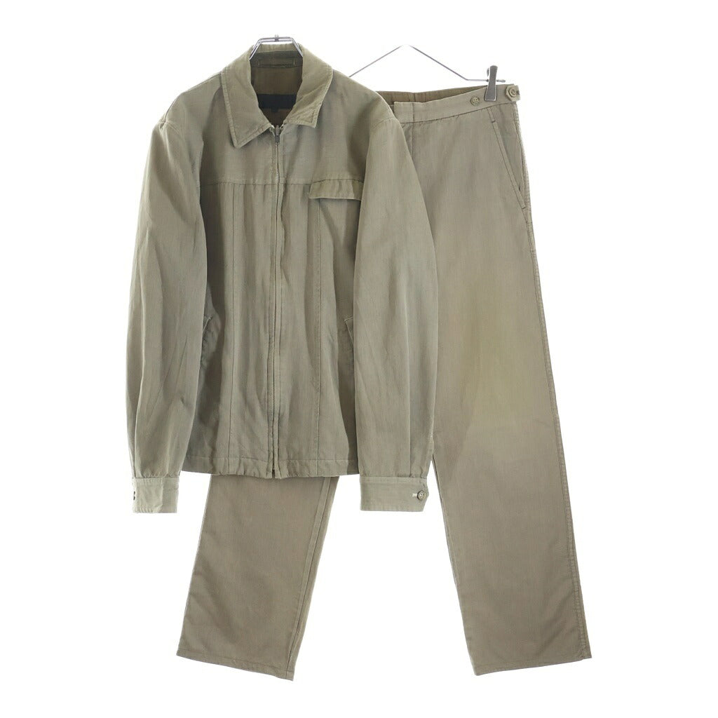 COMME des GARCONS HOMME PLUS(コムデギャルソンオムプリュス) 99SS 製品染め ジップアップ スウィングトップ ブルゾン ジャケット/ロングパンツ セットアップ ベージュ PJ-10092M AD1998