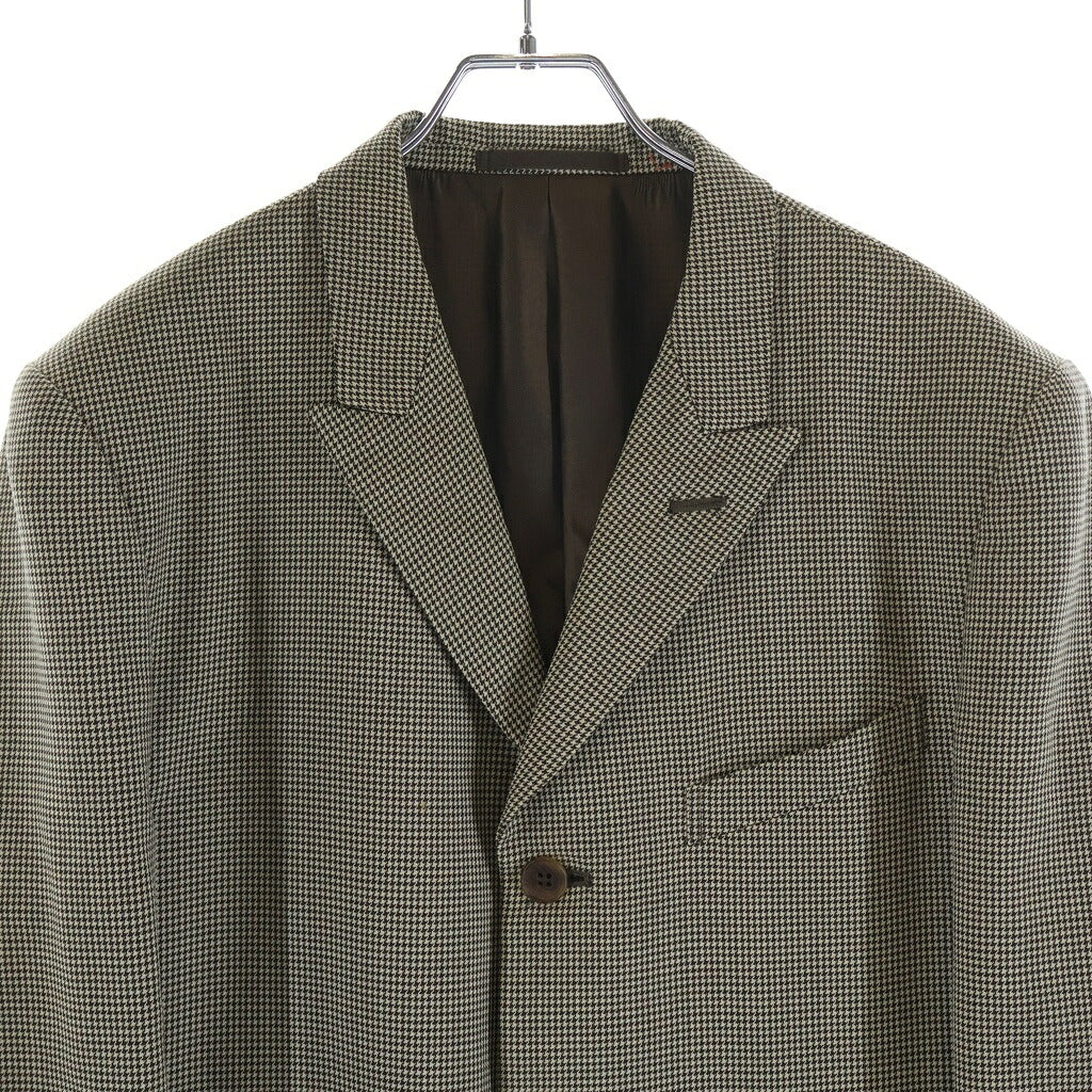 COMME des GARCONS HOMME PLUS(コムデギャルソンオムプリュス) 01AW サイケデリック期 千鳥格子 3B ツイード テーラードジャケット/スラックス ロングパンツ セットアップスーツ グレー PC-J010/PC-P006 AD2001