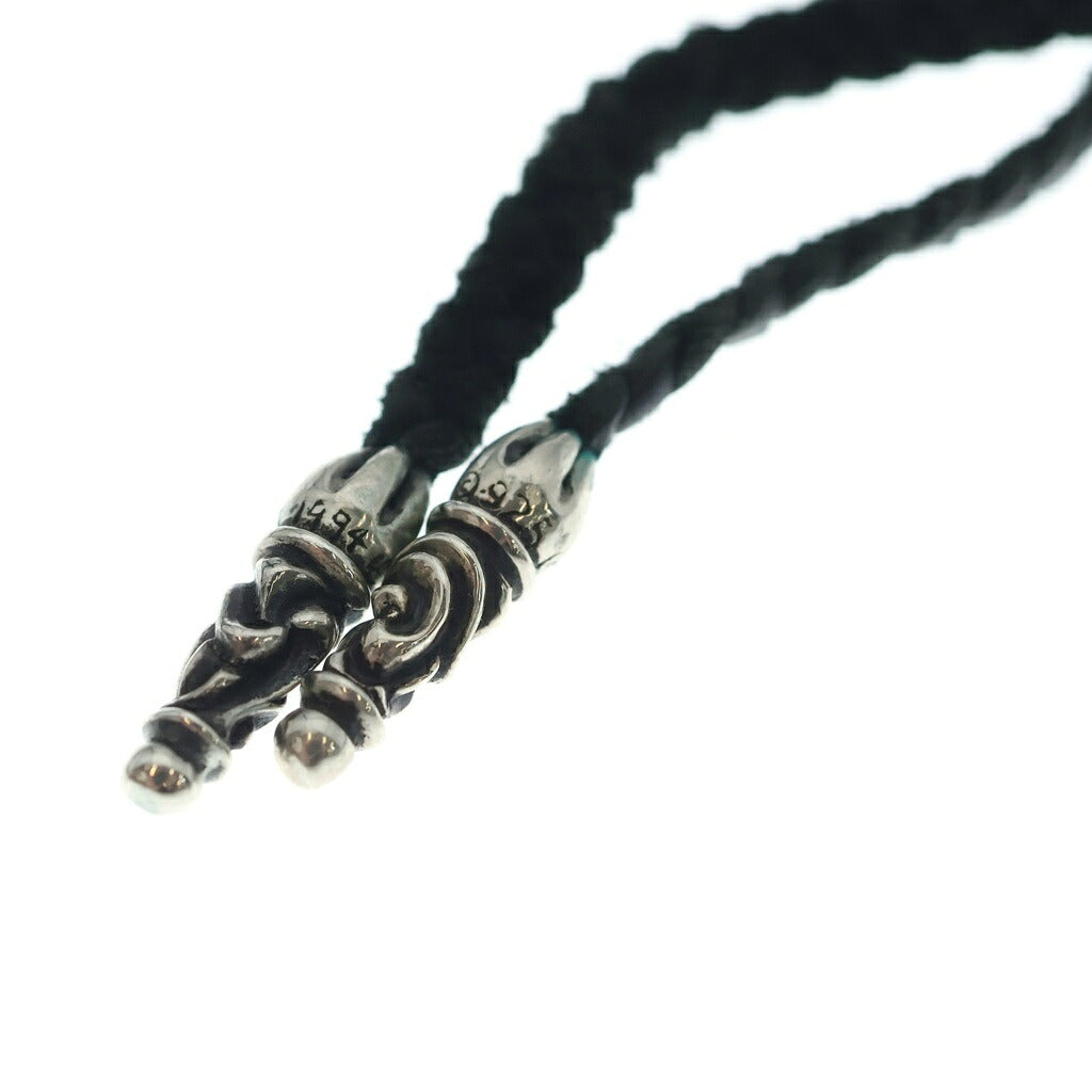 CHROME HEARTS(クロムハーツ) VULCAN CROSS SML LB バルカンクロス スモール レザーブレイド ネックレス シルバー/ブラック