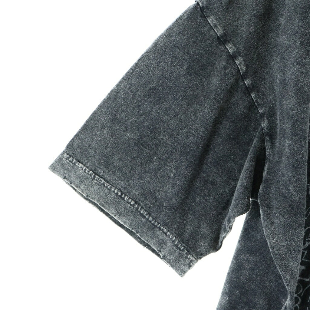 MAISON MIHARAYASUHIRO(メゾンミハラヤスヒロ) 24AW DISTRESSED CAT PRINT T-SHIRT ブリーチ加工 キャットプリント クルーネック 半袖Tシャツ カットソー グレー A13TS611
