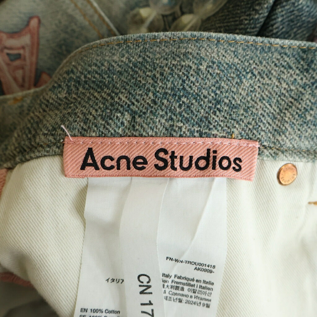 Acne Studios(アクネ ストゥディオズ) BAGGY FIT JEANS TROMPE L EIL PRINT バギーフィットジーンズ 1981F トロンプ ルイユプリント ワイドパンツ マルチ FN-WN-TROU001418