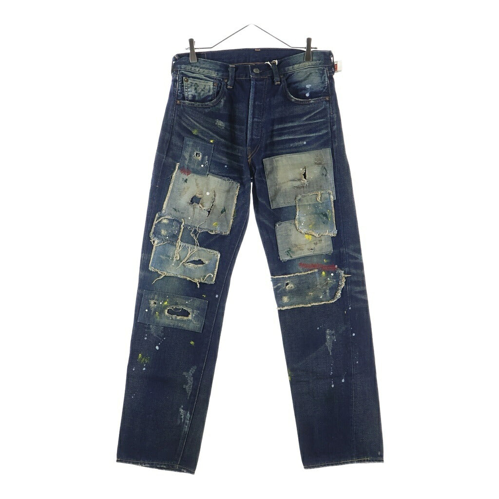 Levi's(リーバイス) 501XX 1955年モデル 日本製 ビッグE 赤耳セルビッチ レイバークラッシュド ボタンフライ デニムパンツ インディゴ 55501-0061