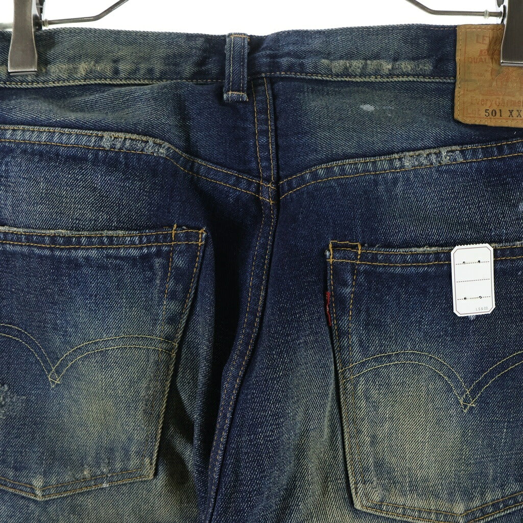 Levi's(リーバイス) 501XX 1955年モデル 日本製 ビッグE 赤耳セルビッチ レイバークラッシュド ボタンフライ デニムパンツ インディゴ 55501-0061