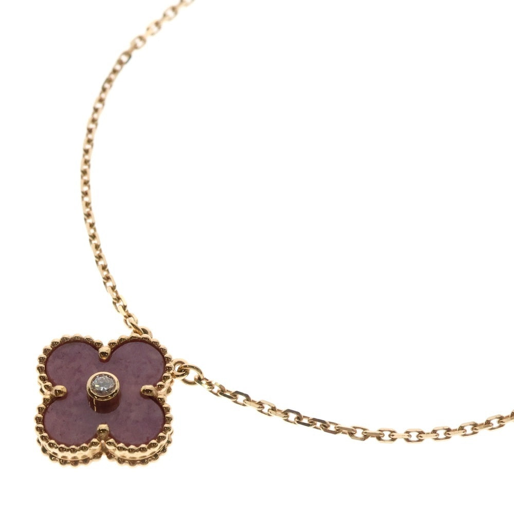 Van Cleef & Arpels(ヴァンクリーフアンドアーペル) ヴィンテージアルハンブラ ローズナイト 1PD ダイヤモンド ネックレス 2021年ホリデー限定 K18PG ピンクゴールド VCARP7TD00 ジュエリー アクセサリー