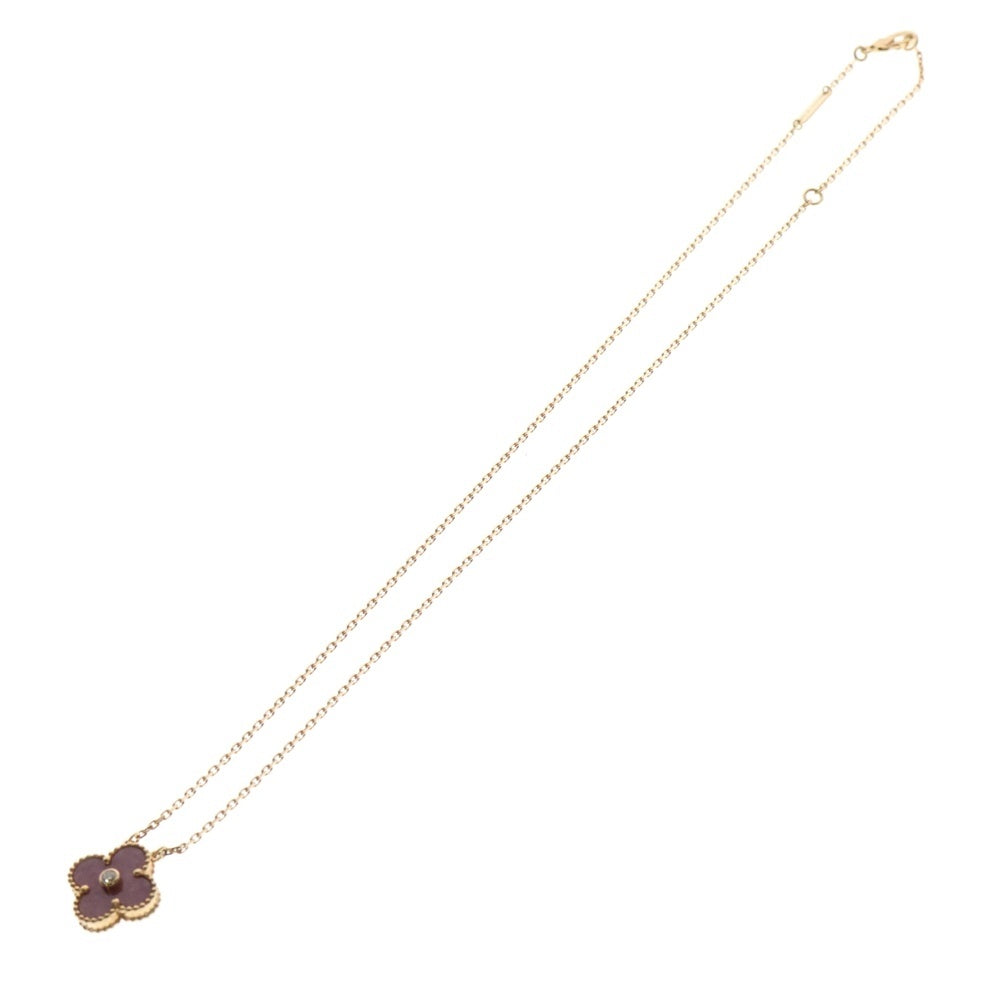 Van Cleef & Arpels(ヴァンクリーフアンドアーペル) ヴィンテージアルハンブラ ローズナイト 1PD ダイヤモンド ネックレス 2021年ホリデー限定 K18PG ピンクゴールド VCARP7TD00 ジュエリー アクセサリー