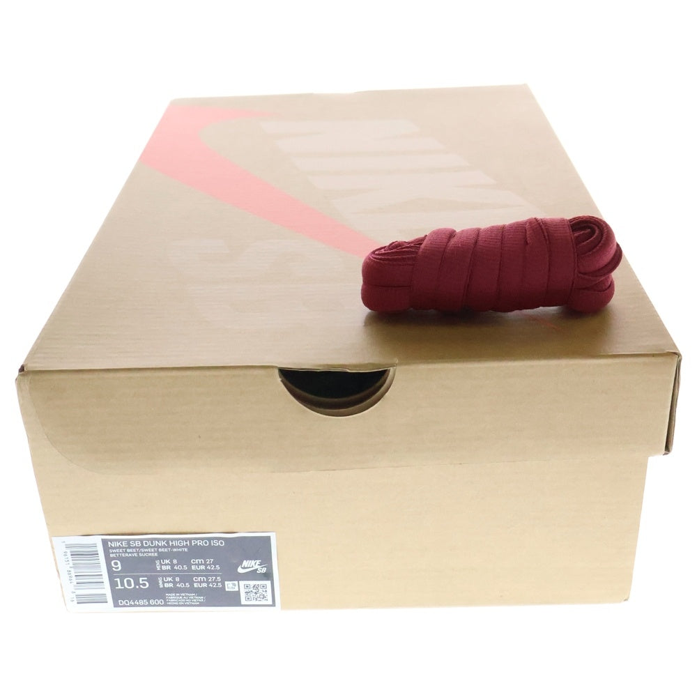 NIKE SB(ナイキエスビー) DUNK HIGH PRO ORANGE LABEL SWEET BEET ナイキ SB ダンク ハイ プロ オレンジ レーベル スウィート ビート ハイカットスニーカー DQ4485-600 US9/27.0cm レッド/ホワイト