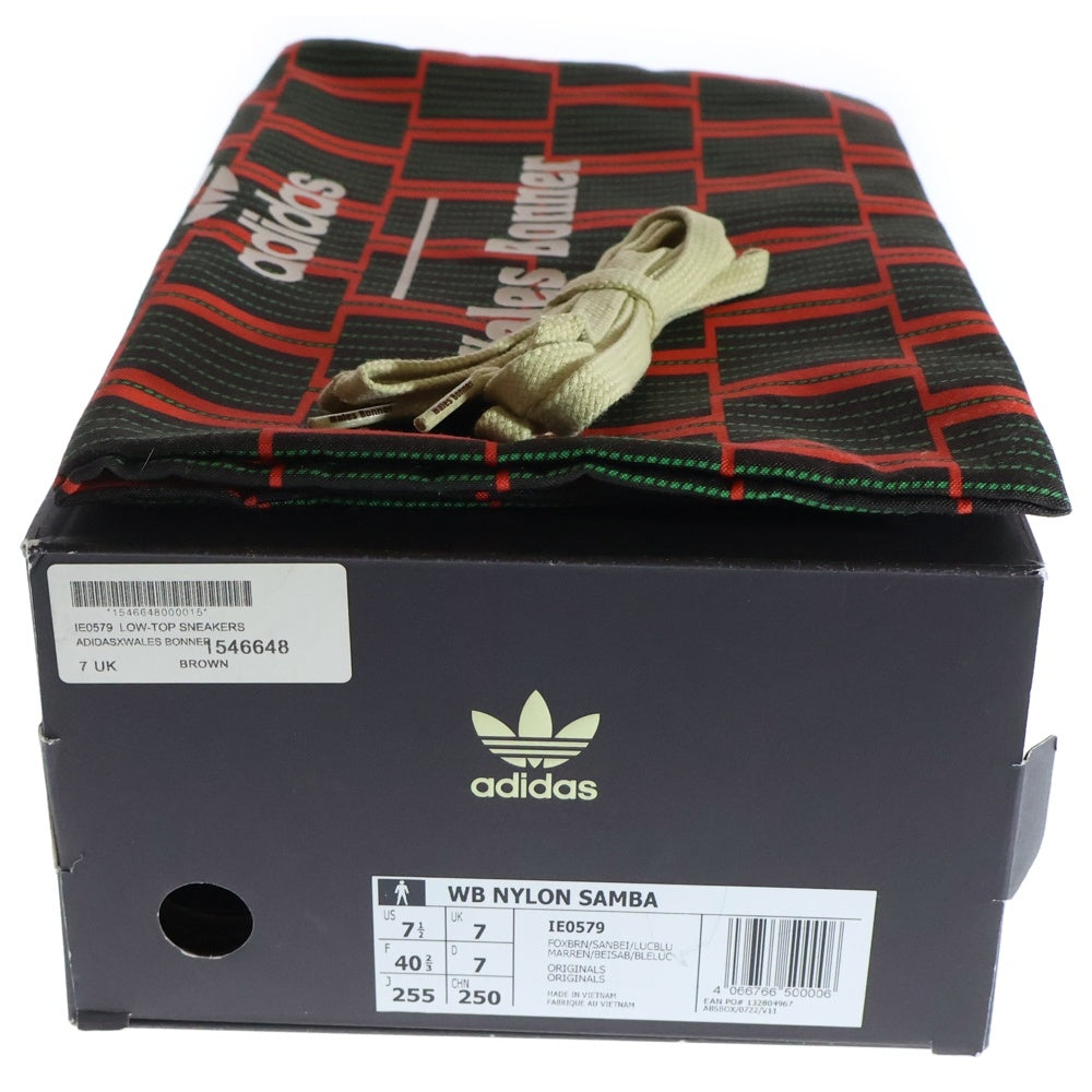 adidas Originals(アディダスオリジナルス) ×Wales Bonner Samba Nylon Low ウェールズボナー サンバ ナイロン ローカットスニーカー バーガンディ US7.5/25.5cm IE0579