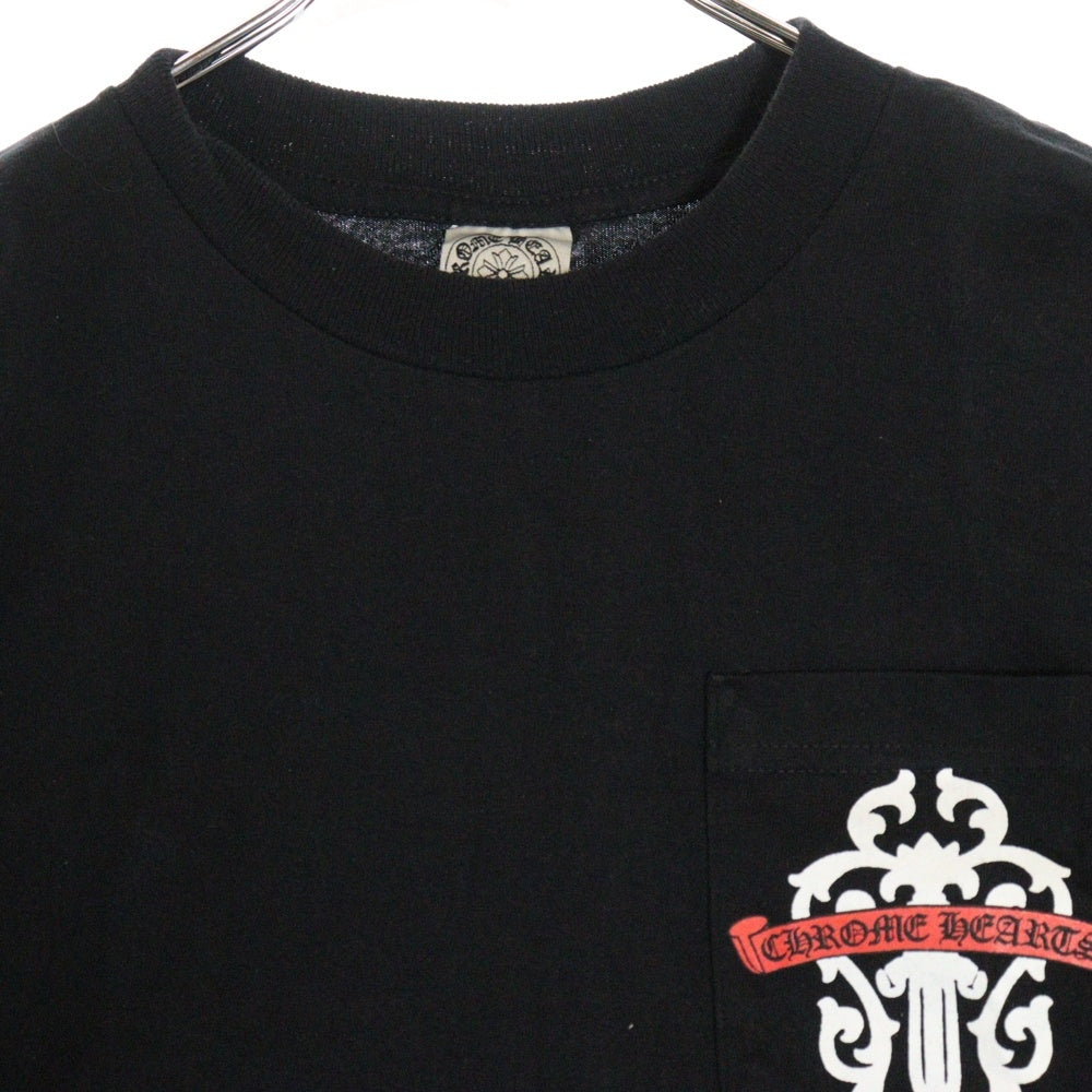 CHROME HEARTS(クロムハーツ) 東京銀座限定 胸ポケット ヴァインダガー クルーネック 半袖Tシャツ カットソー ブラック