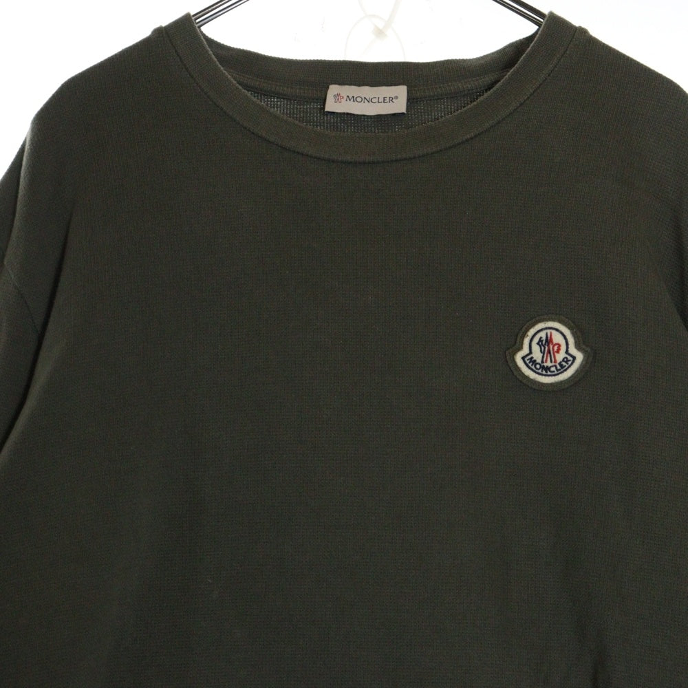 MONCLER(モンクレール) ワッペンロゴ クルーネック サーマルロングスリーブ カーキ H20918D00005 899RD