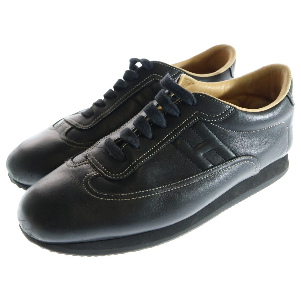 HERMES(エルメス) クイック Hロゴ レザー ローカットシューズ スニーカー ブラック