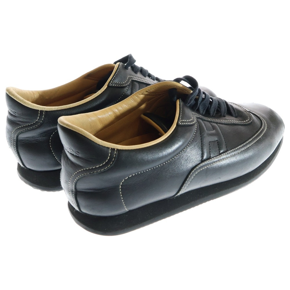 HERMES(エルメス) クイック Hロゴ レザー ローカットシューズ スニーカー ブラック