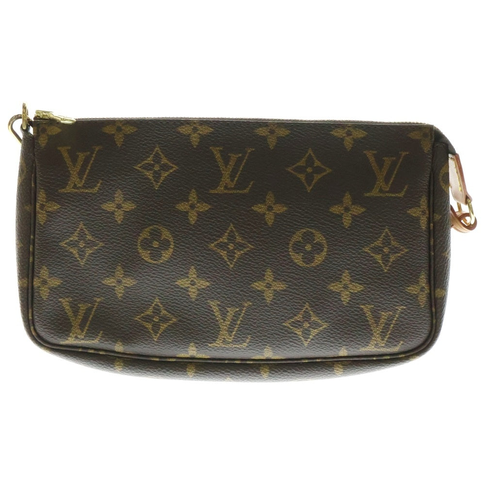 LOUIS VUITTON(ルイヴィトン) ポシェットアクセソワール モノグラム PVC レザー ワンショルダーバッグ アクセサリーポーチ ゴールド金具 ブラウン M51980