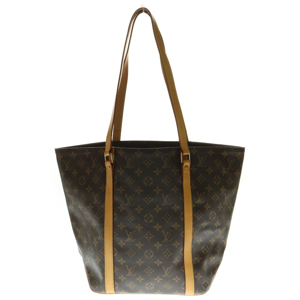 LOUIS VUITTON(ルイヴィトン) サックショッピング モノグラム PVC レザー ショルダー トートバッグ ゴールド金具 ブラウン