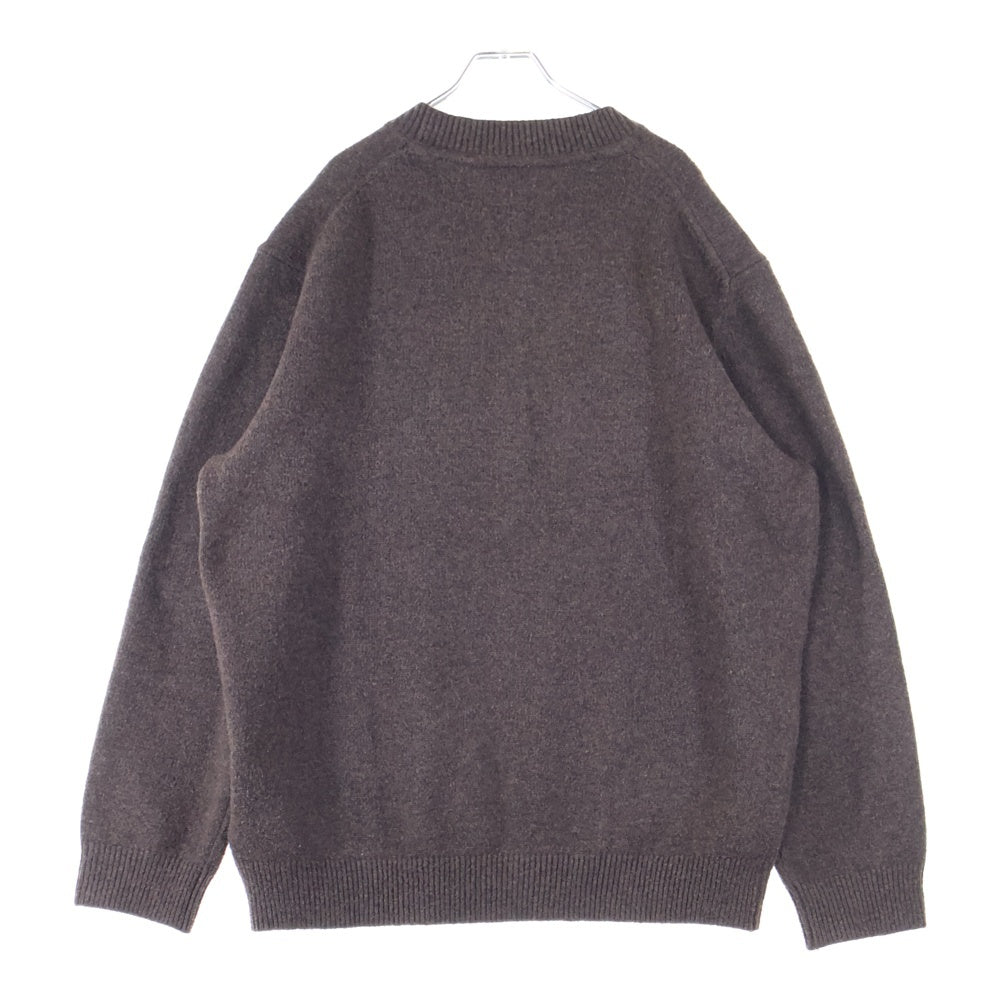 Calvin Klein Jeans(カルバンクラインジーンズ) ロゴ刺繍 クルーネック 長袖ニットセーター ブラウン J327336