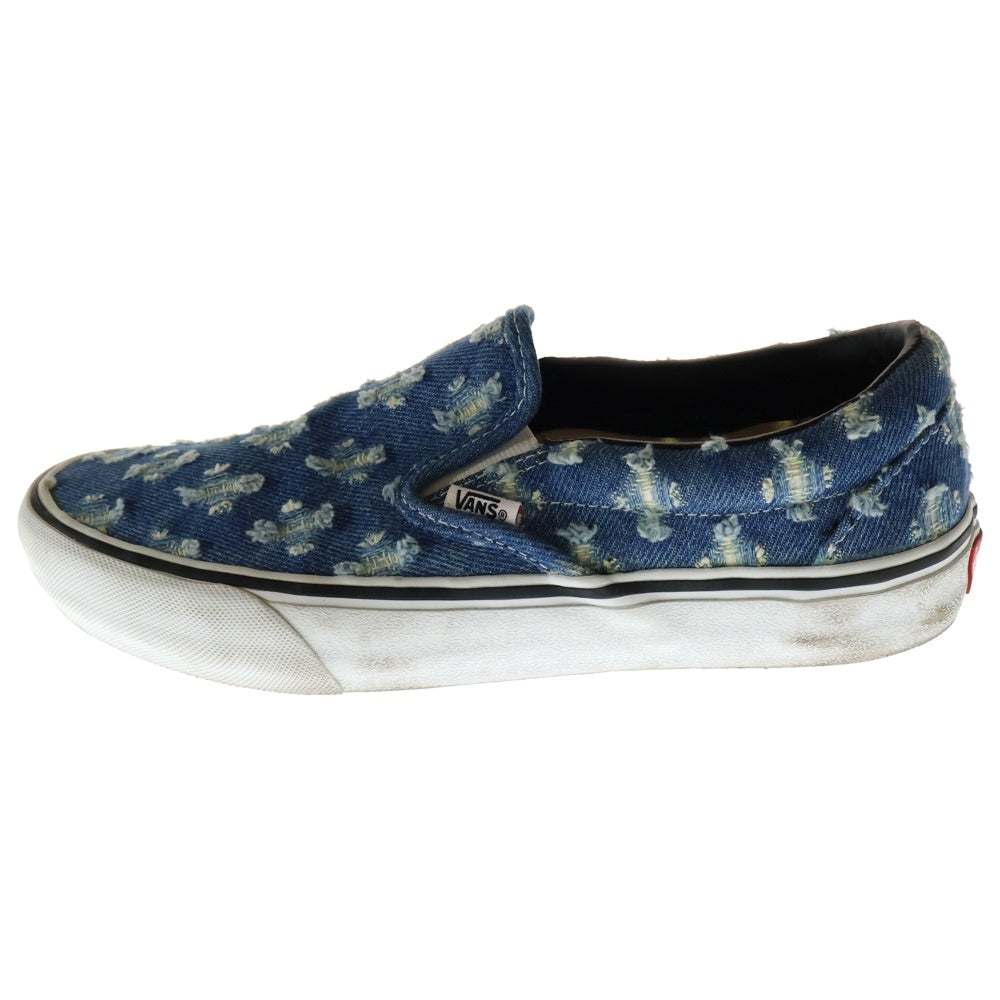 VANS(ヴァンズ) ×SUPREME Slip-On PRO シュプリーム デニム スリッポン ローカットスニーカー インディゴブルー US8.5/26.5cm VN0A38DD2DD